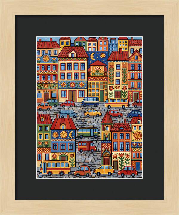 Colorful Urban Street Scene