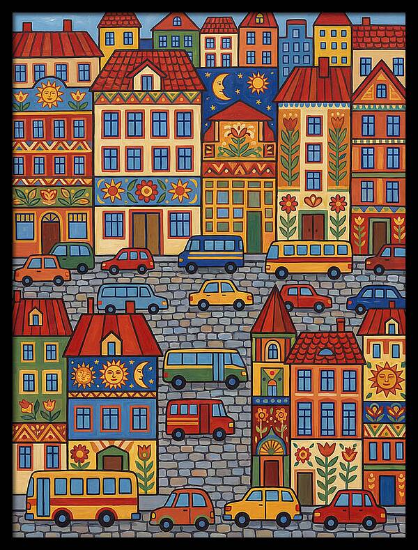 Colorful Urban Street Scene