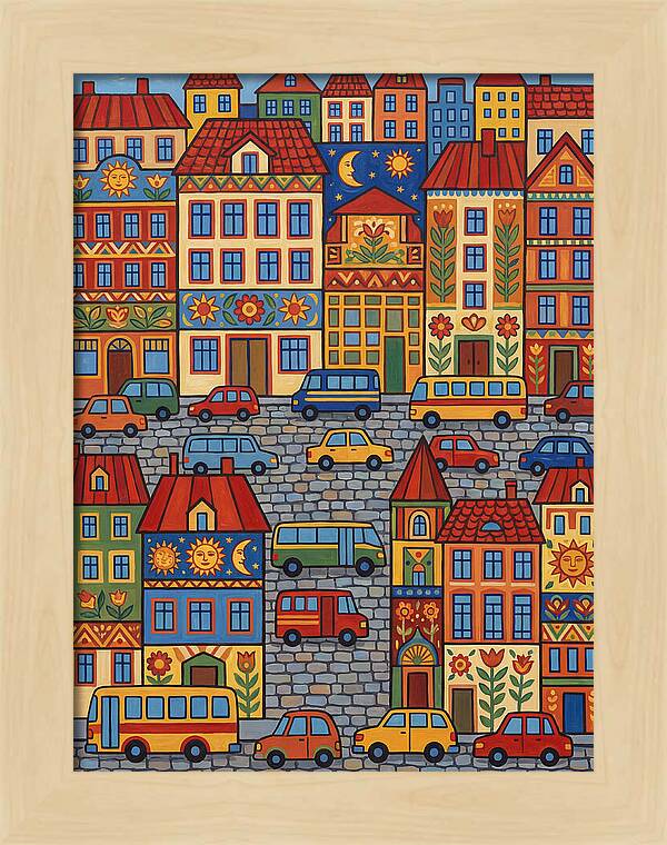 Colorful Urban Street Scene