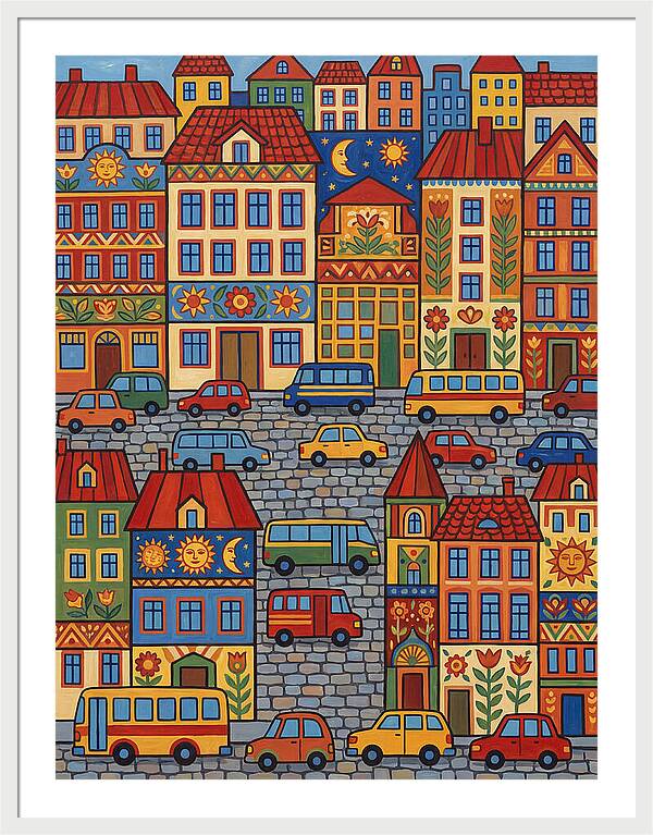 Colorful Urban Street Scene