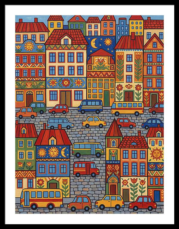 Colorful Urban Street Scene