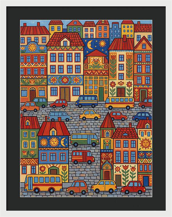 Colorful Urban Street Scene