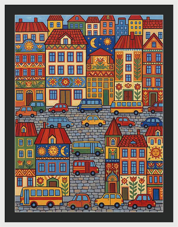 Colorful Urban Street Scene