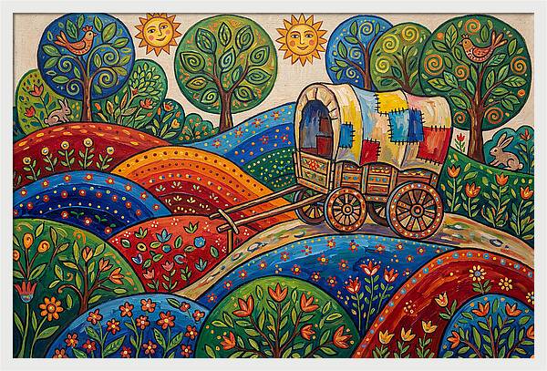 Colorful Wagon Landscape