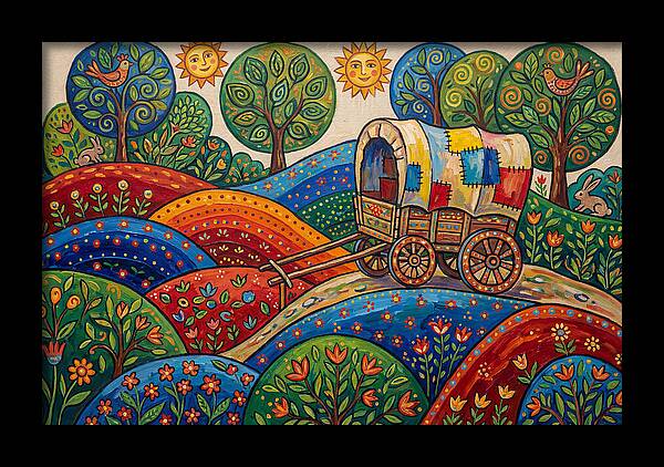 Colorful Wagon Landscape