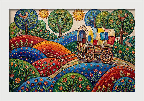 Colorful Wagon Landscape