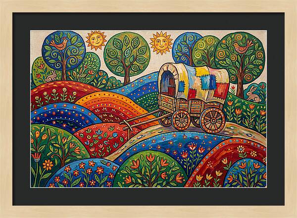 Colorful Wagon Landscape