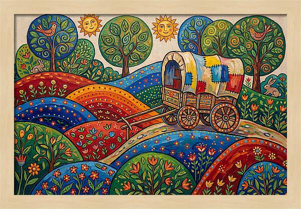 Colorful Wagon Landscape
