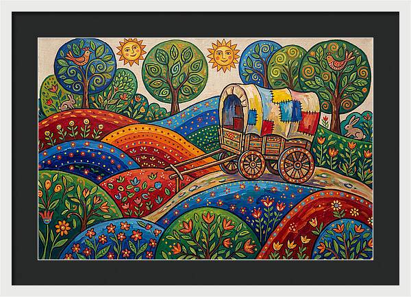Colorful Wagon Landscape