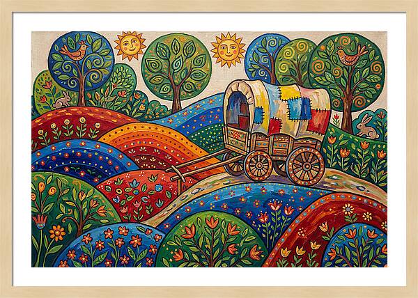 Colorful Wagon Landscape