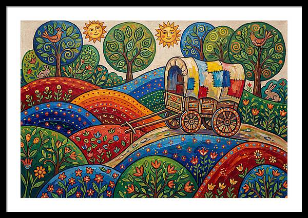 Colorful Wagon Landscape