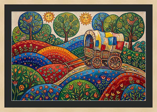 Colorful Wagon Landscape