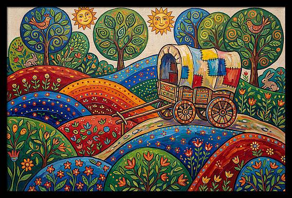 Colorful Wagon Landscape