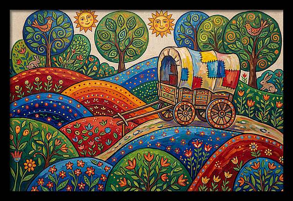 Colorful Wagon Landscape