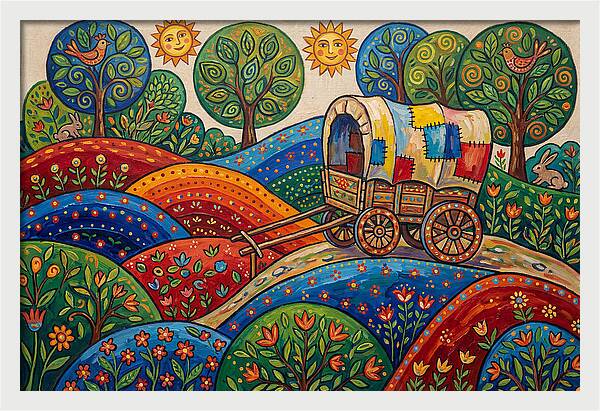 Colorful Wagon Landscape