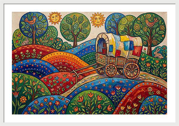 Colorful Wagon Landscape