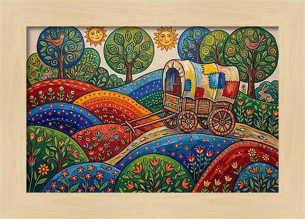 Colorful Wagon Landscape