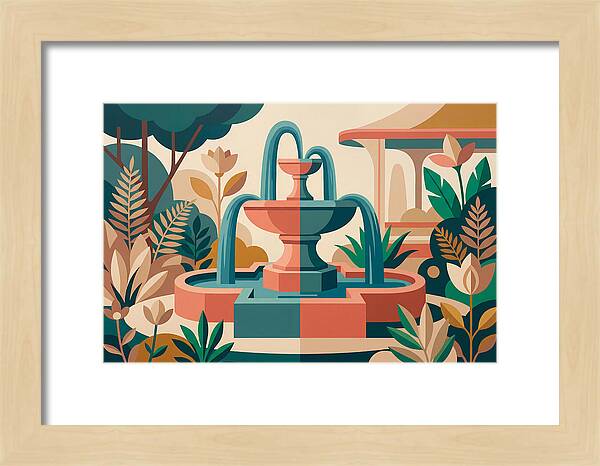 Colorful Water Fountain Scene