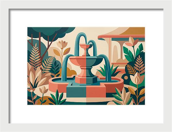 Colorful Water Fountain Scene