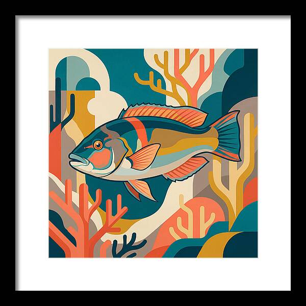 Colorful Wrasse In Ocean Depths