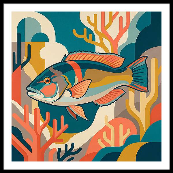 Colorful Wrasse In Ocean Depths