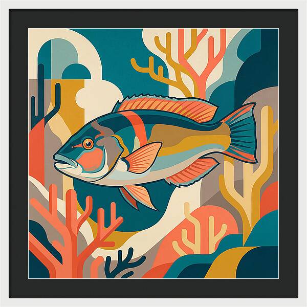 Colorful Wrasse In Ocean Depths