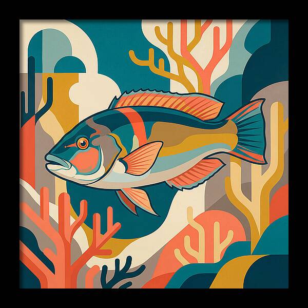 Colorful Wrasse In Ocean Depths
