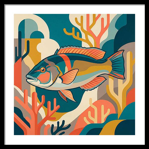 Colorful Wrasse In Ocean Depths