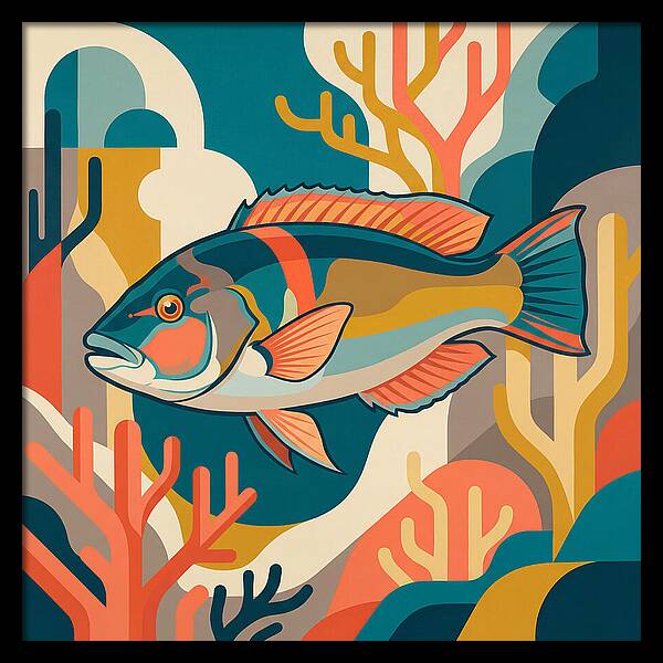 Colorful Wrasse In Ocean Depths