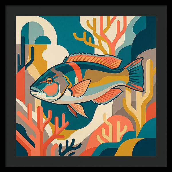 Colorful Wrasse In Ocean Depths