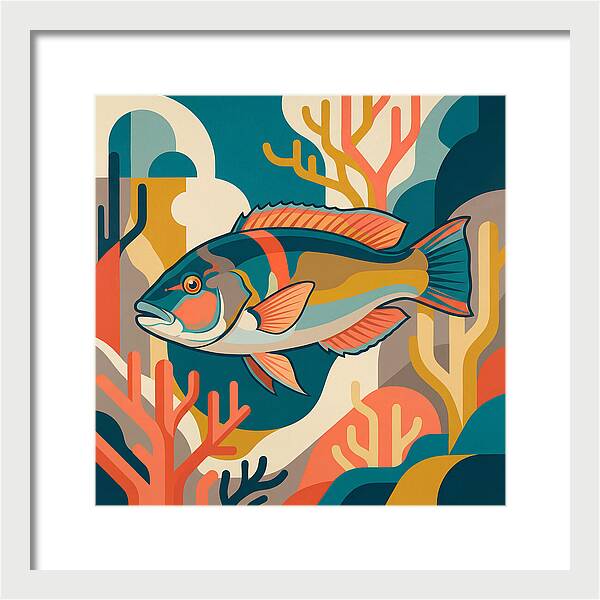 Colorful Wrasse In Ocean Depths