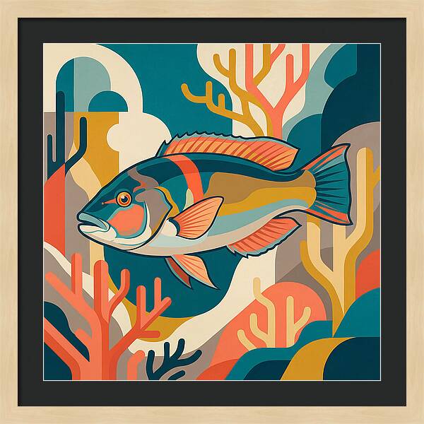 Colorful Wrasse In Ocean Depths