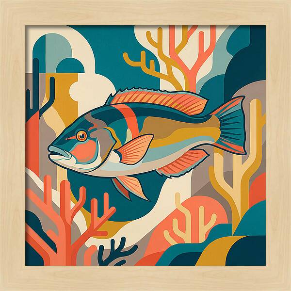 Colorful Wrasse In Ocean Depths