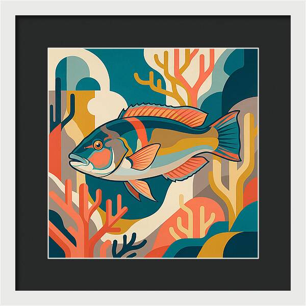 Colorful Wrasse In Ocean Depths