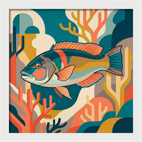 Colorful Wrasse In Ocean Depths