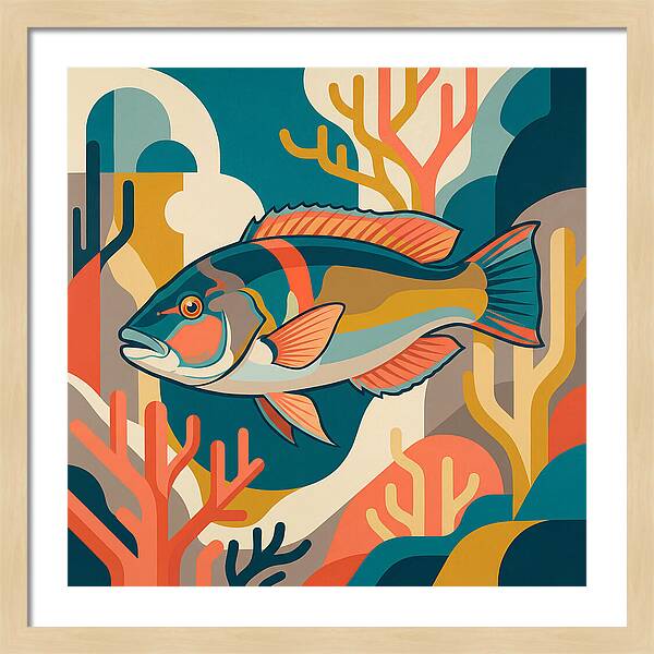 Colorful Wrasse In Ocean Depths