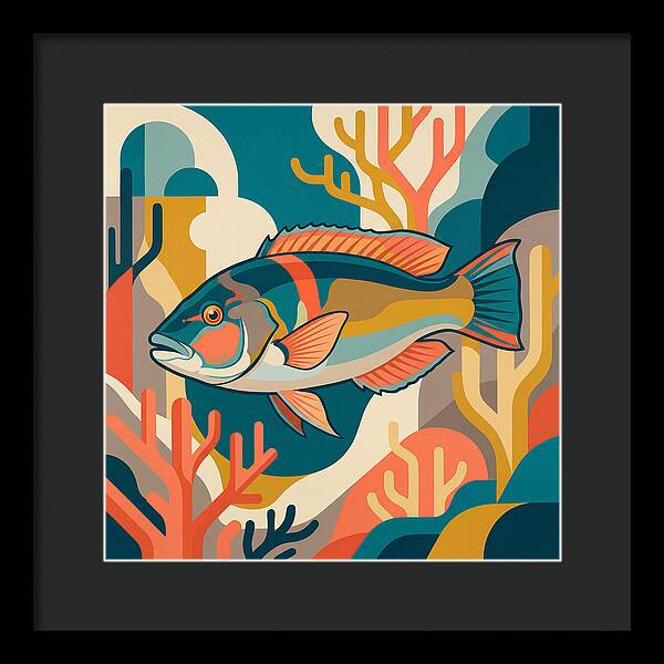 Colorful Wrasse In Ocean Depths