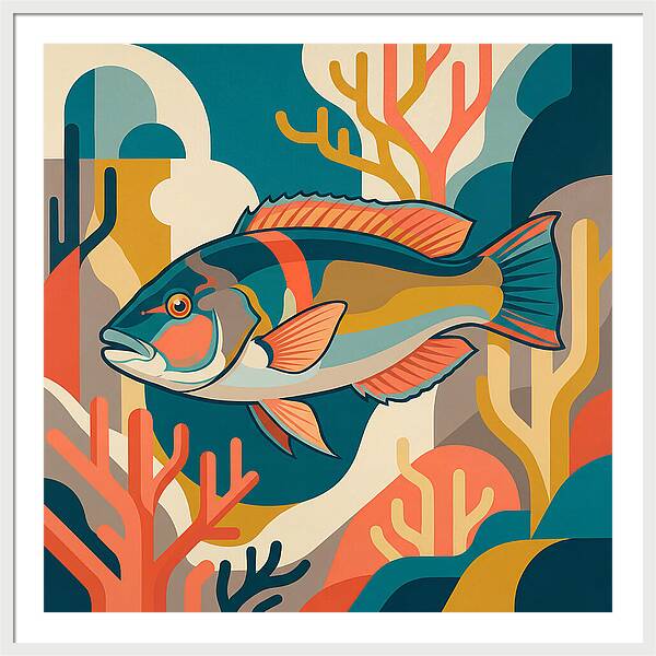 Colorful Wrasse In Ocean Depths