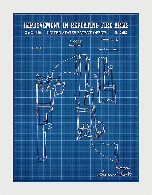 Colt Repeating Revolver Colt Blueprint Patent Us7613