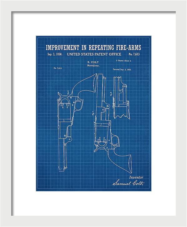 Colt Repeating Revolver Colt Blueprint Patent Us7613