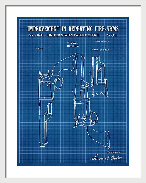 Colt Repeating Revolver Colt Blueprint Patent Us7613