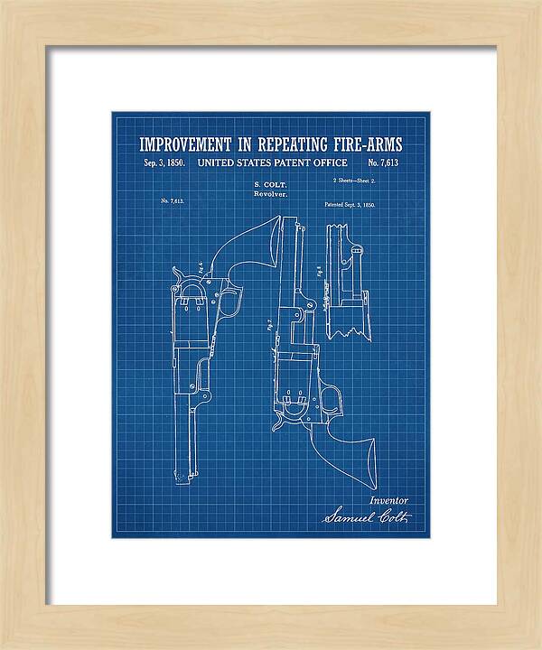 Colt Repeating Revolver Colt Blueprint Patent Us7613