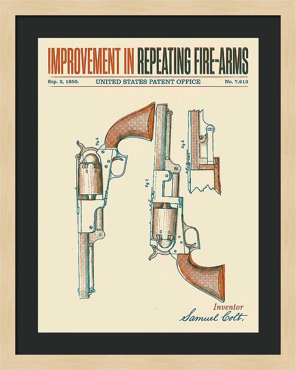 Colt Repeating Revolver Colt Retro Patent Us7613