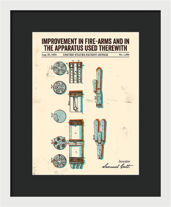 Colt Revolver Apparatus Colt Retro Patent Us1304