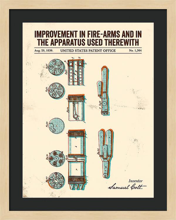 Colt Revolver Apparatus Colt Retro Patent Us1304