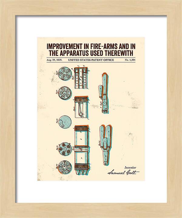 Colt Revolver Apparatus Colt Retro Patent Us1304