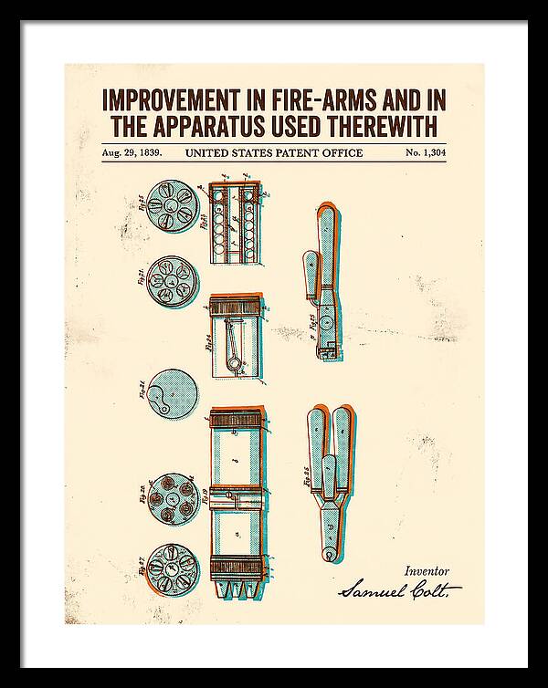 Colt Revolver Apparatus Colt Retro Patent Us1304