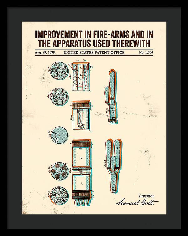 Colt Revolver Apparatus Colt Retro Patent Us1304