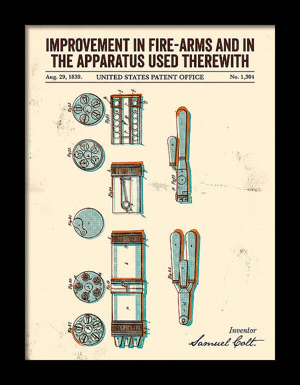Colt Revolver Apparatus Colt Retro Patent Us1304