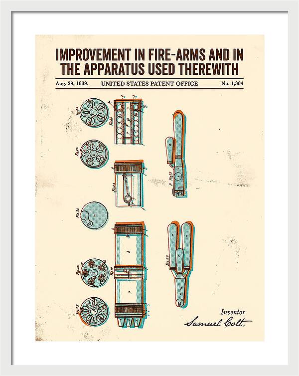 Colt Revolver Apparatus Colt Retro Patent Us1304